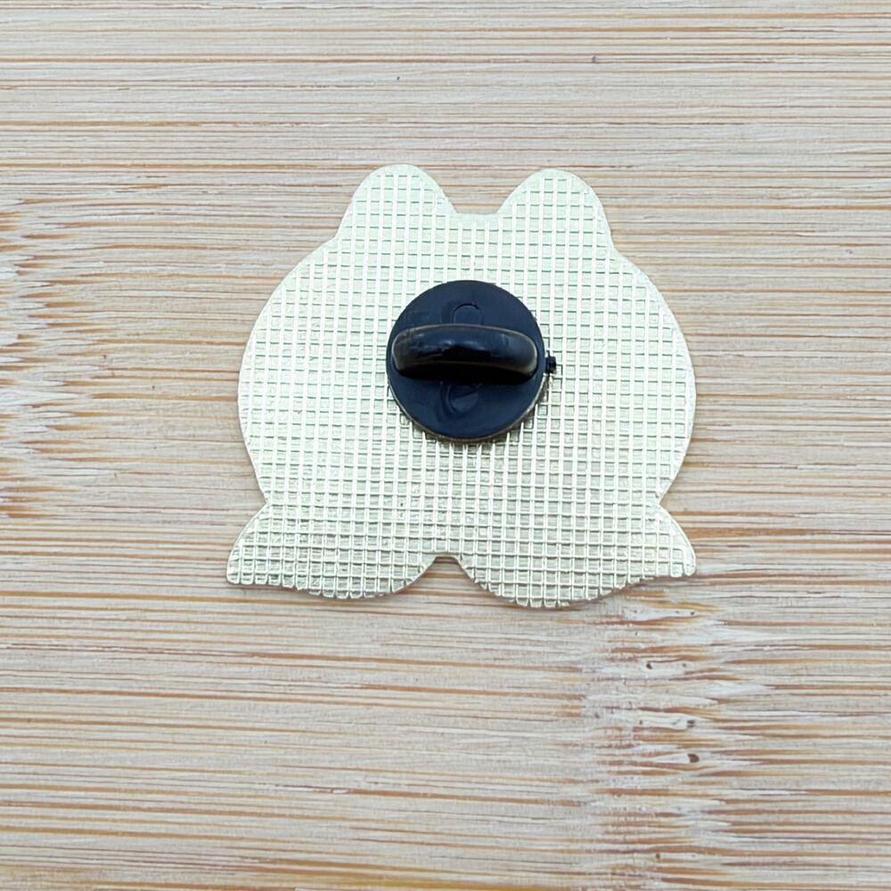 Peach Pink Cat Enamel Pin Kawaii Kitty Floral Leaf Collectible Brooch - Picture 3 of 4